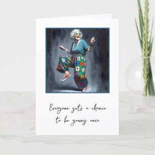 Carte Danser La Vielle Dame Pour Avoir Plus Anniversaire