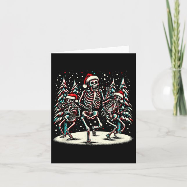 Carte Danser Skeletons de Noël - Vintage Halloween Co (Devant)