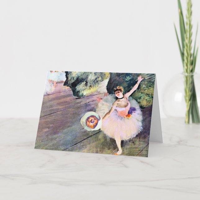 Carte Danseur avec un bouquet de fleurs d'Edgar Degas (Devant)