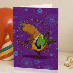 Carte Danseur Capybara Zen Gymnastique Rythmique Dessin 
