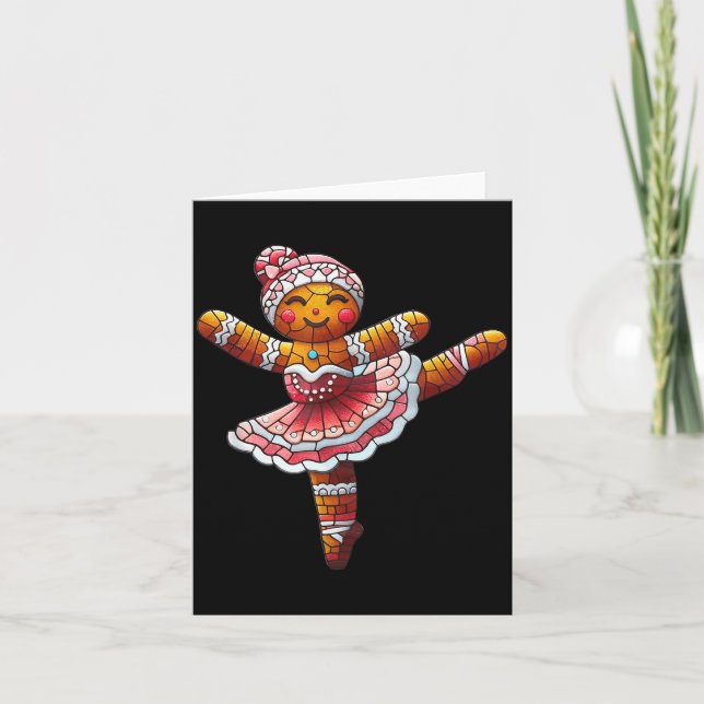 Carte Danseur de ballet pain d'épices Noël professeur de (Devant)