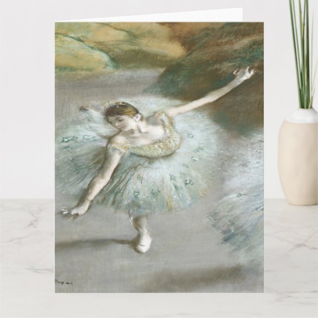 Carte Danseur en vert par Edgar Degas (Devant)