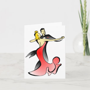 Carte Danseurs de salle de bal couple danse swing