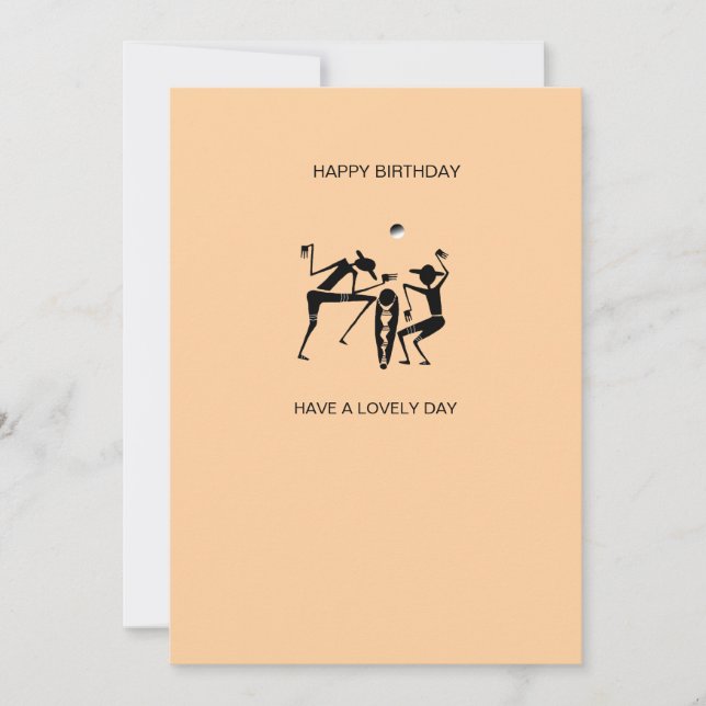 Carte Danseurs de silhouette fantastiques Orange Anniver (Devant)