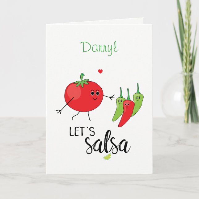 Carte Danseurs de tomate de salsa et de chiilies (Devant)