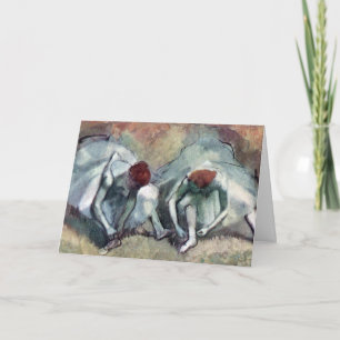 Carte Danseurs lacant leurs chaussures par Edgar Degas