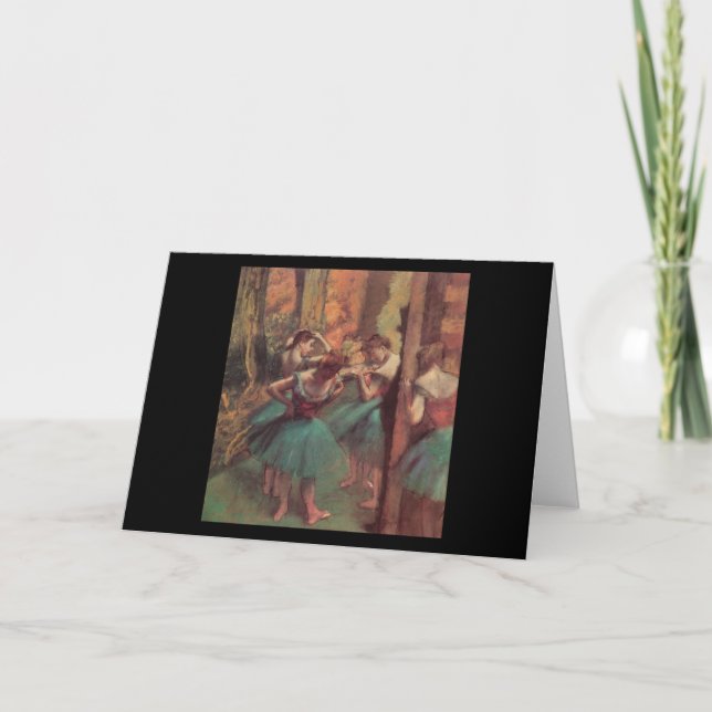 Carte Danseurs roses et verts d'Edgar Degas (Devant)