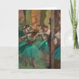 Carte Danseurs, roses et verts   Edgar Degas