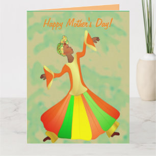 Carte Danseuse afro-américaine fête des mères