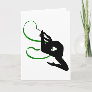 Carte Danseuse de ruban de gymnastique rythmique silhoue