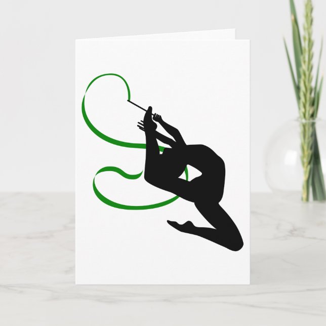 Carte Danseuse de ruban de gymnastique rythmique silhoue (Devant)