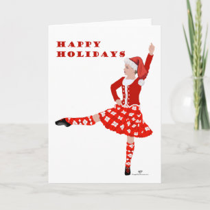 Carte Danseuse écossaise des Highlands à Noël