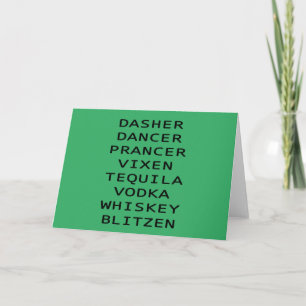 Carte Danseuse Vixen Vodka Tequila Whiskey Blitzen