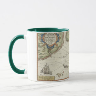 Carte d'antiquité de la mer du Nord Mug à deux ton