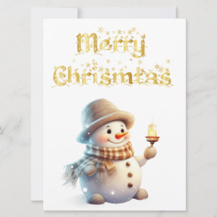 Carte d'appartement de Noël Snowman de luxe