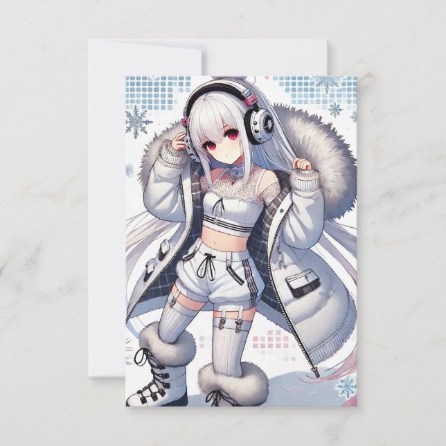 Carte d'appartement pour fille Anime (Devant)