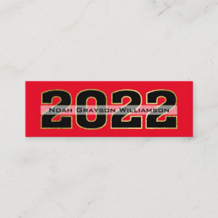 Carte D'appel 2022 Gold Red Graduation Nom Insérer
