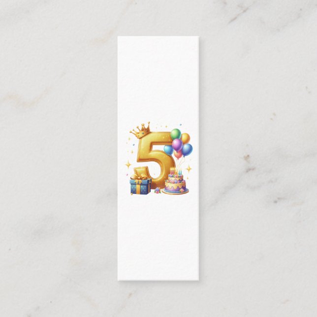 Carte D'appel 5ème anniversaire en or (Devant)