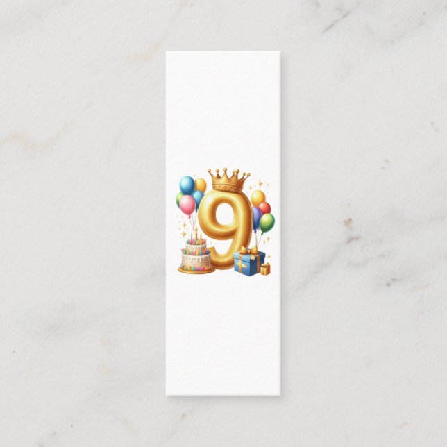 Carte D'appel 9e anniversaire doré (Devant)