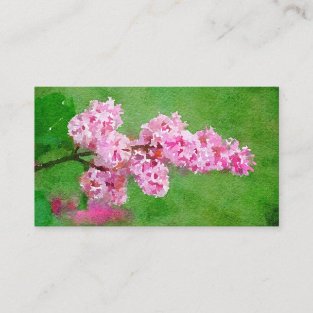 Carte D'appel Abrégé sur rose aquarelle de fleur (Devant)