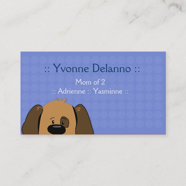 Carte D'appel Affaires à la mode de chiot/télécarte de maman (Devant)