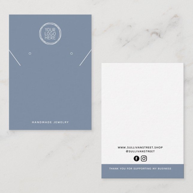 Carte D'appel Ajouter Votre Logo Collier Boucles d'oreilles Cart (Devant / Derrière)