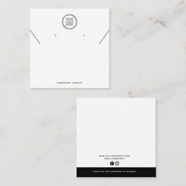 Carte D'appel Ajouter Votre Logo Collier Boucles d'oreilles Cart (Devant / Derrière)