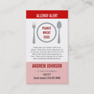 Carte D'appel Allergie Duotones rouge vigilant