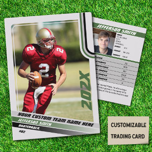 Carte D'appel American Football Trading Card Custom Gift Green