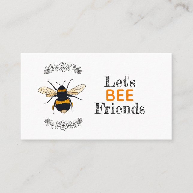 Carte D'appel Amis de Bee Jouer Date Contact (Devant)