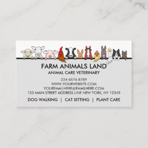 Carte D'appel Animaux de ferme gris Vétérinaire