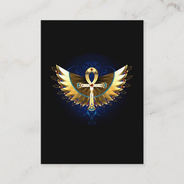 Carte D'appel Ankh or avec ailes (Devant)
