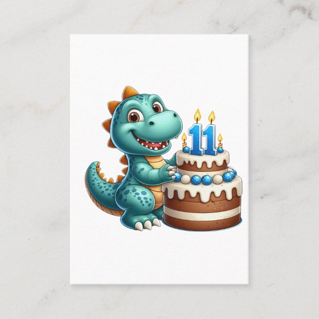 Carte D'appel Anniversaire de Dino 11 ans (Devant)