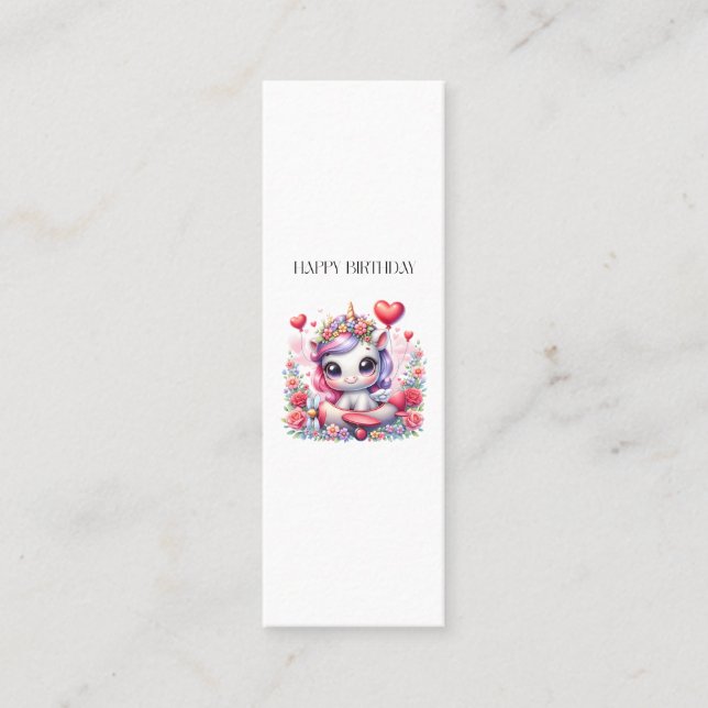 Carte D'appel Anniversaire de Licorne Pilote (Devant)