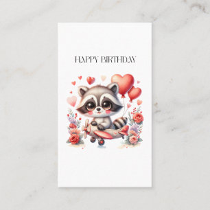 Carte D'appel Anniversaire de Raton Laveur Volant