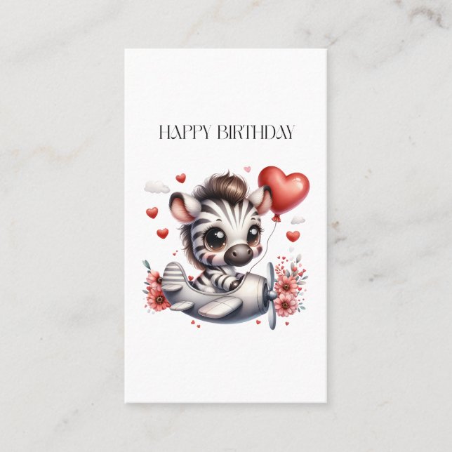 Carte D'appel Anniversaire de Zebra Pilot (Devant)