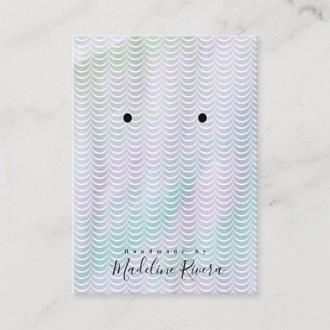 Carte D'appel Aquarelle Sirène Artisanale Porte-Cartes (Devant)