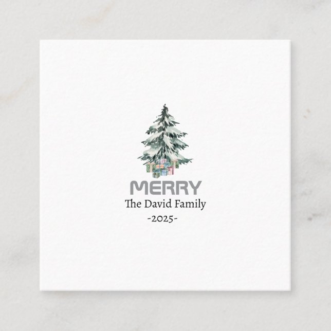 Carte D'appel Arbre botanique du pin blanc de neige (Devant)