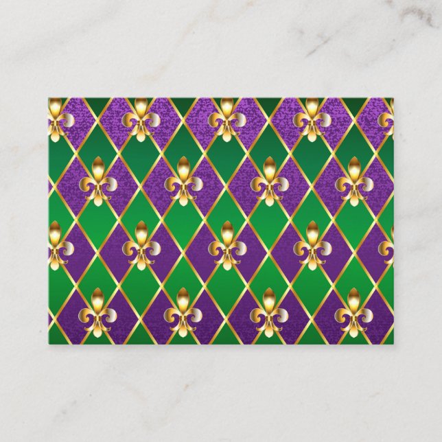 Carte D'appel Arrière - plan de bijoux Mardi Gras (Devant)