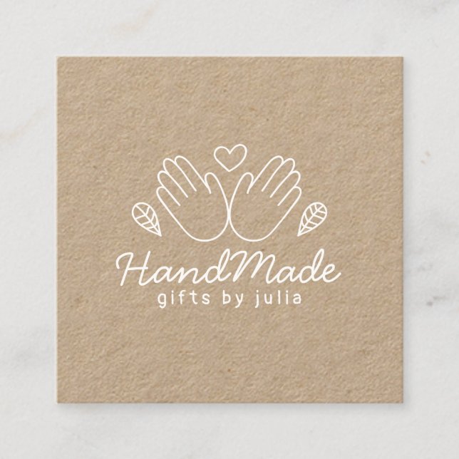 Carte D'appel Artisanat artisanal moderne papier kraft brun rust (Devant)