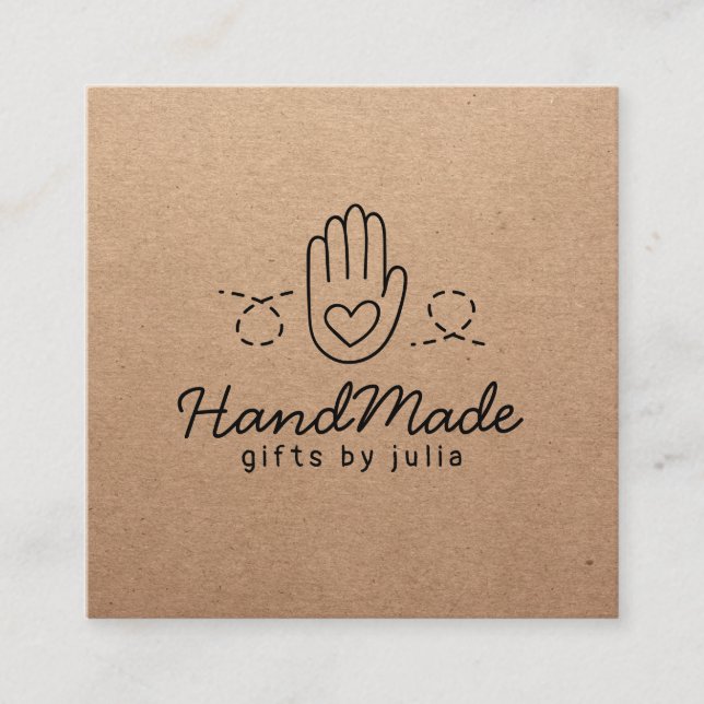 Carte D'appel Artisanat artisanal moderne papier kraft brun rust (Devant)