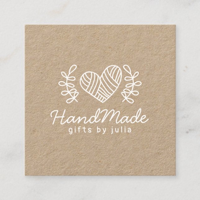 Carte D'appel Artisanat artisanal moderne papier kraft brun rust (Devant)