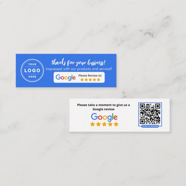 Carte D'appel Avis Google My Business  (Devant / Derrière)