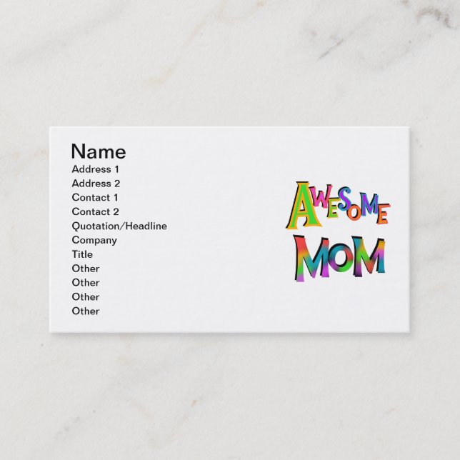 Carte D'appel Awesome Maman T-shirts et cadeaux (Devant)