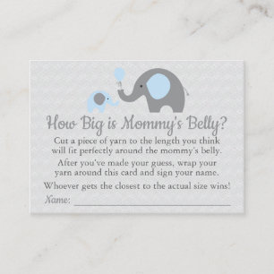 Carte D'appel Baby shower bleu d'éléphant combien grand est le