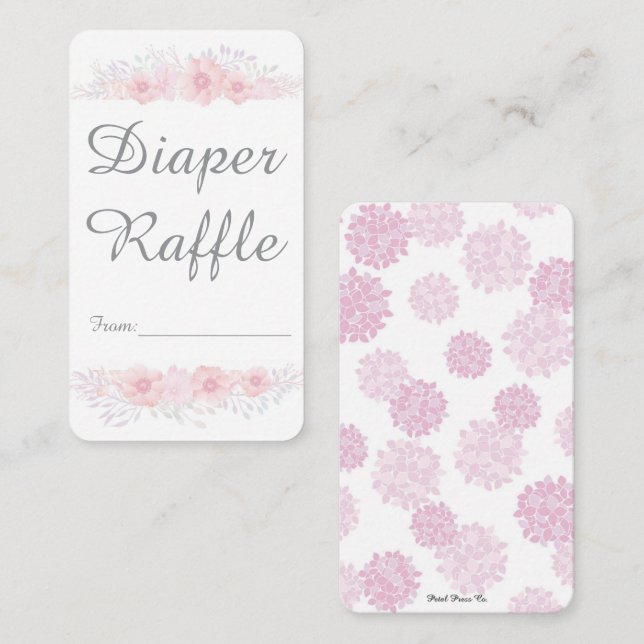 Carte D'appel baby shower floral simple fille couche botanique (Devant / Derrière)
