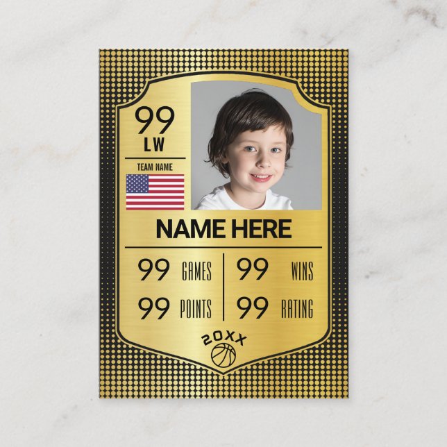 Carte D'appel Basketball Trading Card Player Statistiques Shield (Devant)