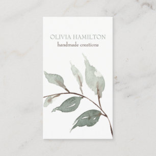 Carte D'appel Belle aquarelle douce Sage Green Foliage