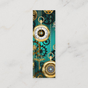 Carte D'appel Bijou Steampunk Montre sur un Fond Vert