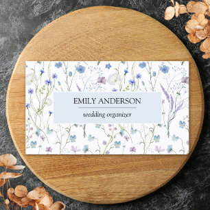 Carte D'appel Bleu violet Fleur sauvage motif floral affaires